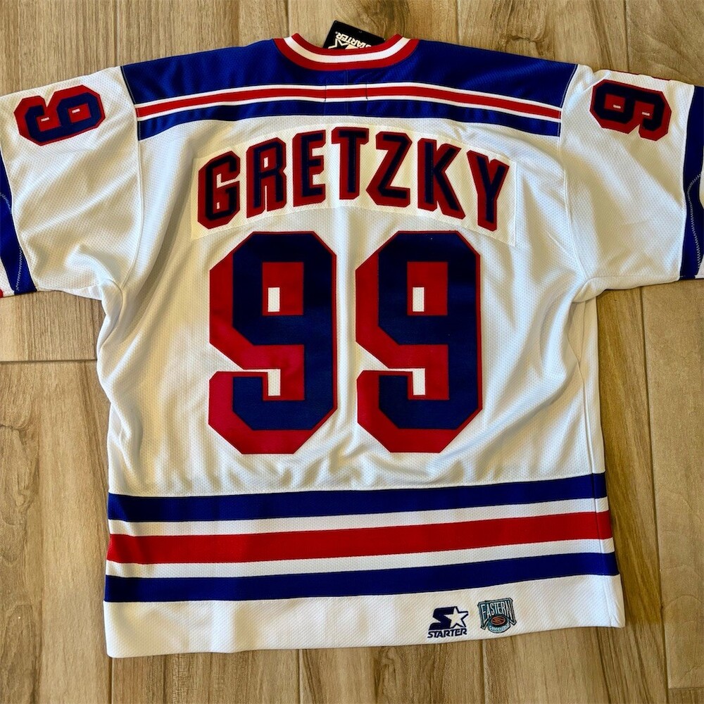 Starter New York Rangers Wayne Gretzky #99 Semi ProHockey Jersey White Men's XL - Picture 6 of 11